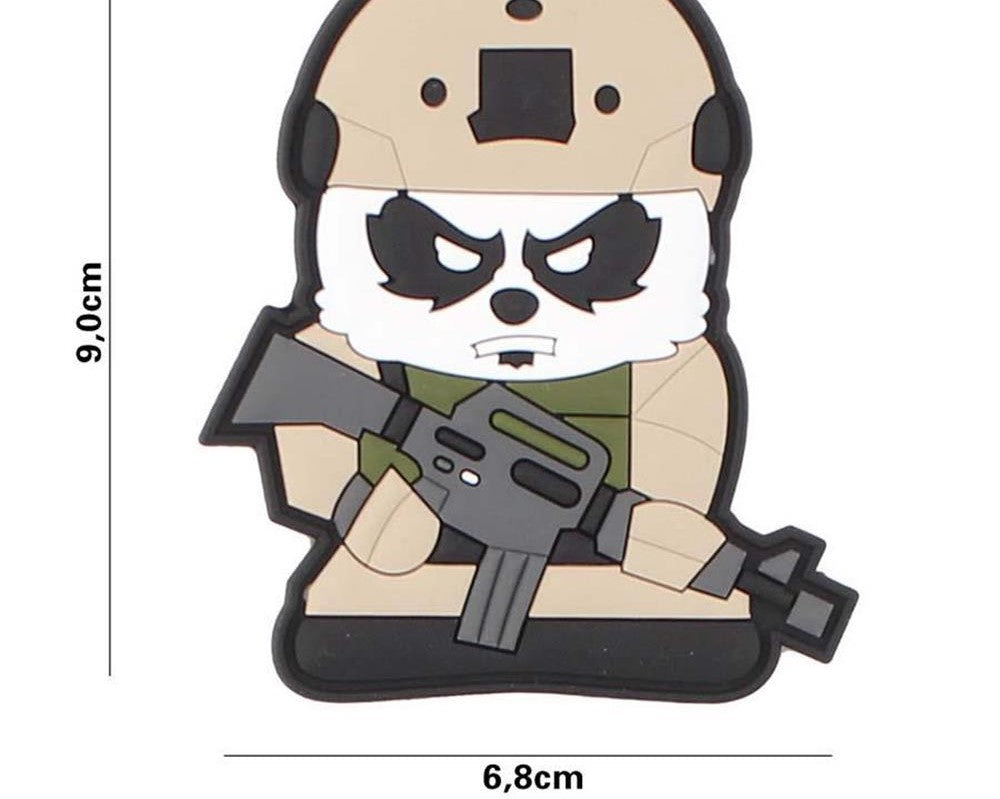 3D PVC PATCH PANDA TACTICAL BEAR BEIGE-WHITE
