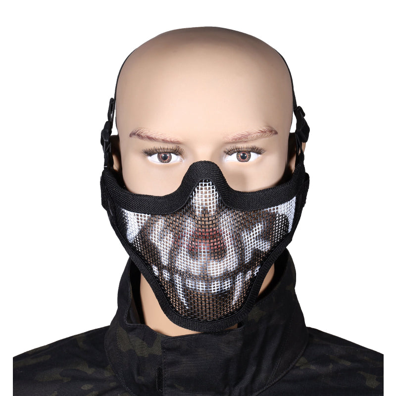 Stalker net mask SKULL - black
