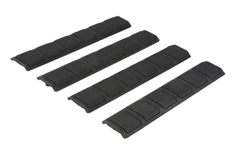 Set (4 Pieces) of Rubber Covers (Version A) for KeyMod Rails - Black