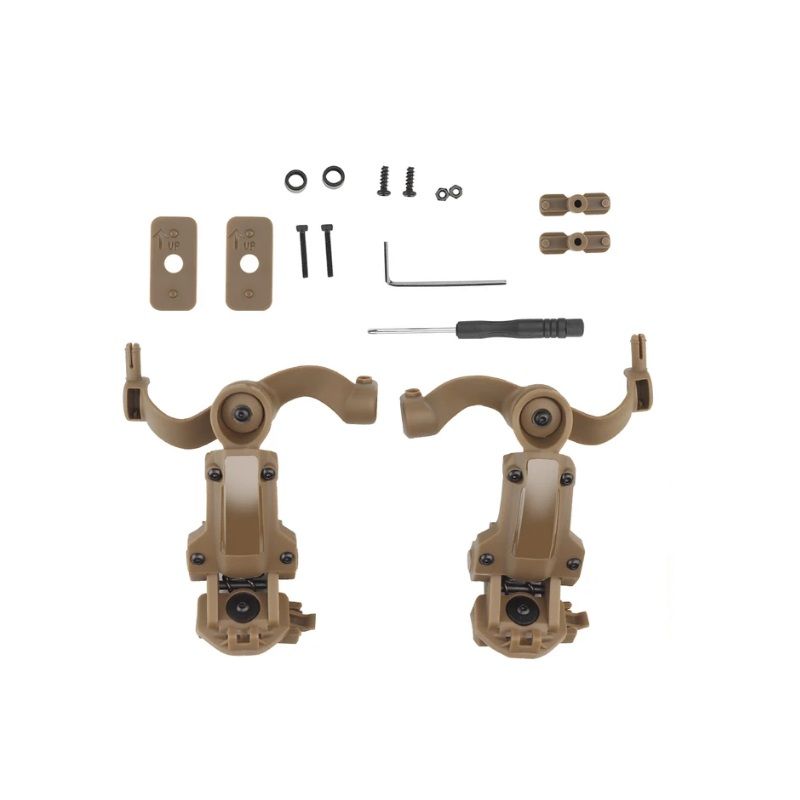 TACTICAL MULTI-ANGLE ROTATION HELMET RAIL ADAPTER - various colours