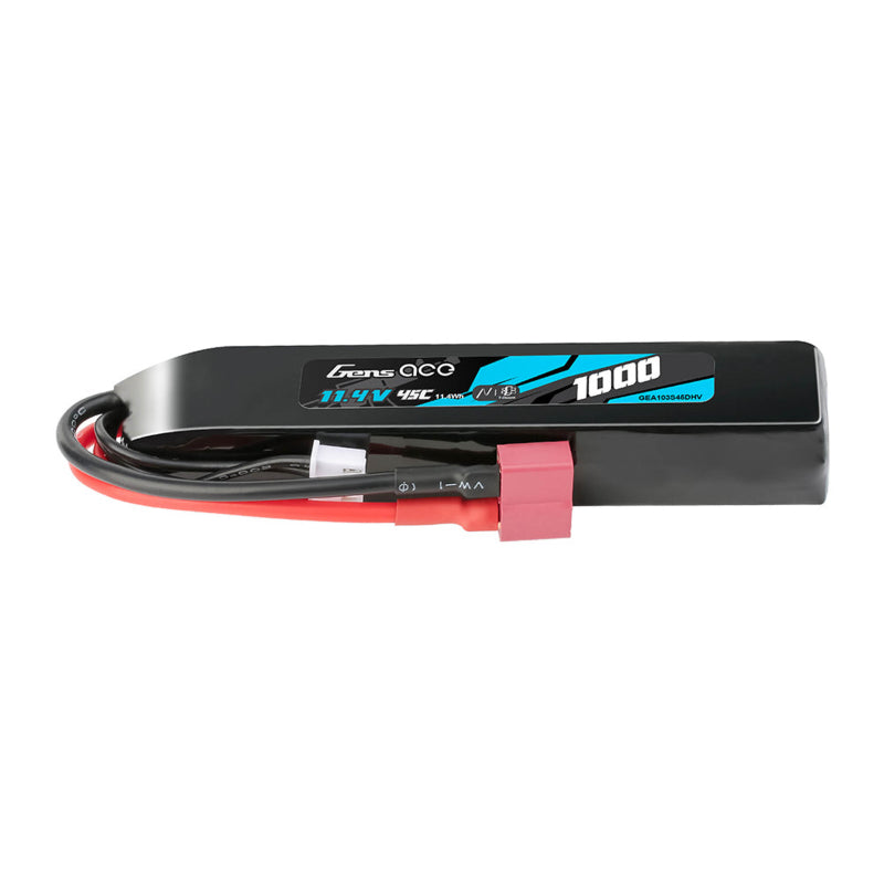 11.4V HV 1000mAh 45C lipo battery - GENS ACE - T-Deans