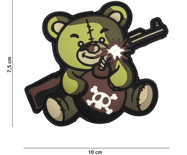 PVC 3D PATCH TERROR TEDDY GREEN