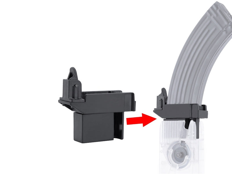AK magazine adapter for cyclone style speedloader