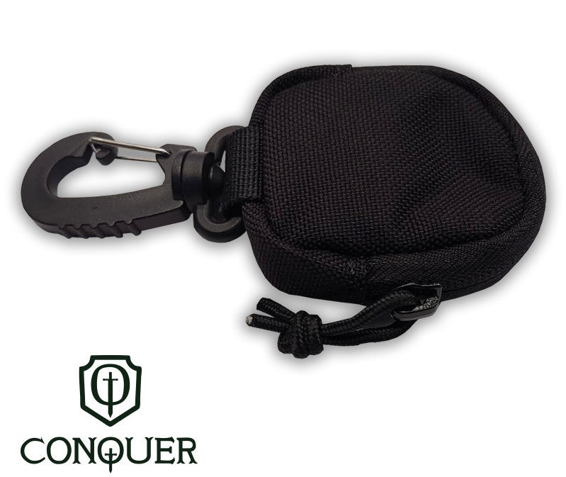 CONQUER POUCH WITH GOGGLE CLEANER - BLACK