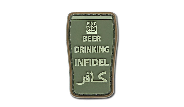 PVC Patch - Beer Drinking Infidel - Olive
