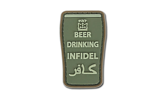 PVC Patch - Beer Drinking Infidel - Olive