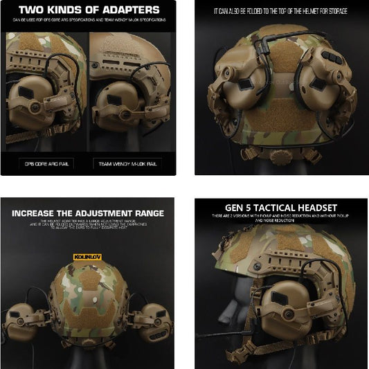 TACTICAL MULTI-ANGLE ROTATION HELMET RAIL ADAPTER - various colours