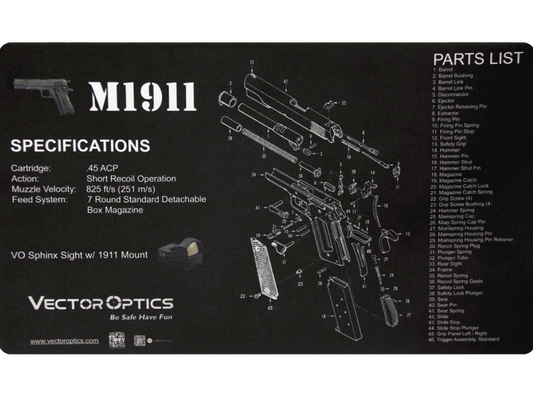 Vector optics maintenance work mat 1911