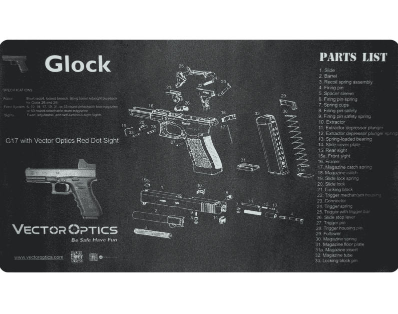 Vector optics maintenance work mat Glock